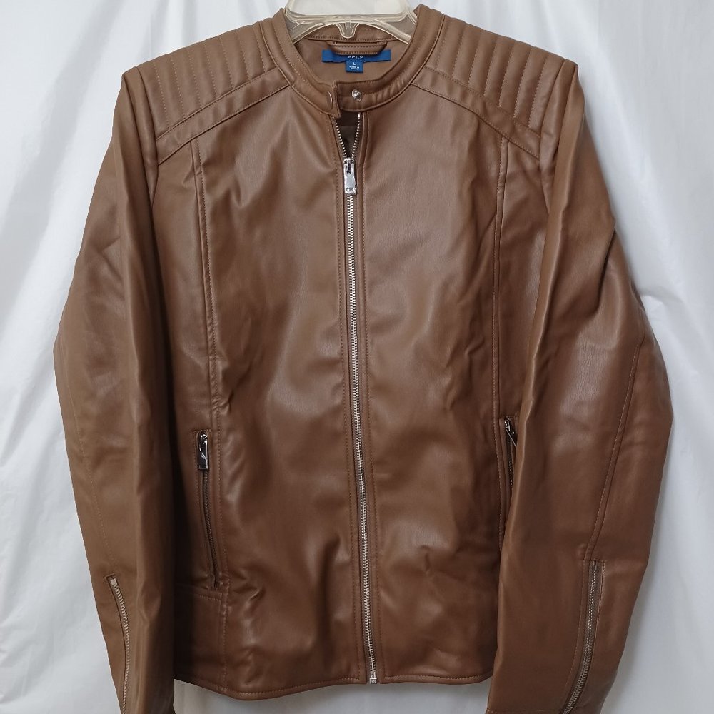 APT.9 WOMEN'S FAUX LEATHER JACKET